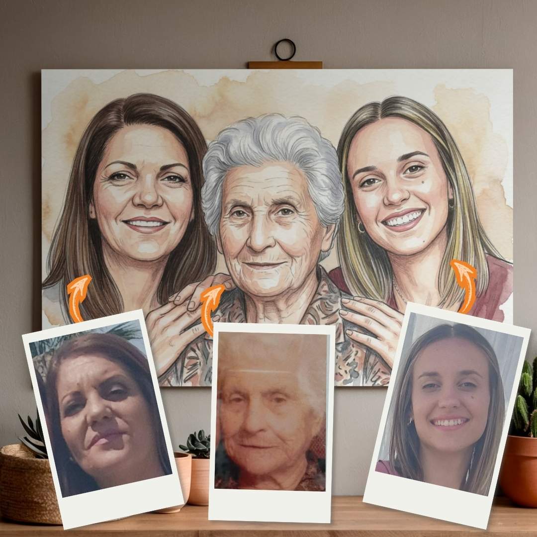 Retrato Artístico Familiar Personalizado