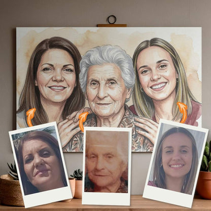 Retrato Artístico Familiar Personalizado