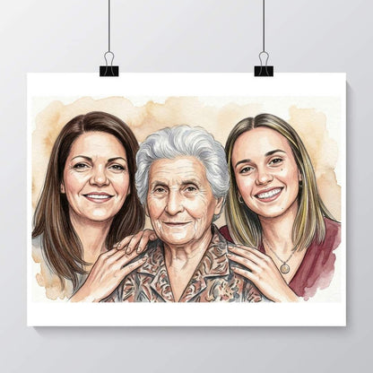 Retrato Artístico Familiar Personalizado